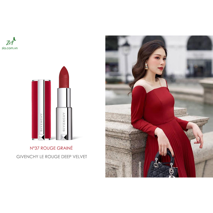 Son Lì Mịn Như Nhung Givenchy Le Rouge Deep Velvet #37 Rouge Grainé | ZiA  Phụ Kiện Mỹ Phẩm